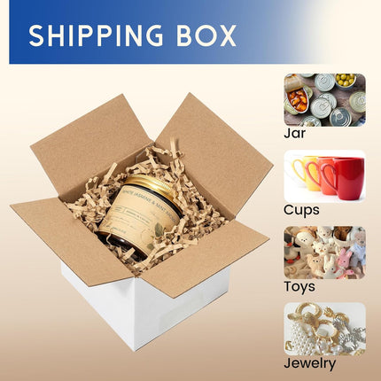 4x4x4 White Corrugated Shipping Boxes, 50 Pack