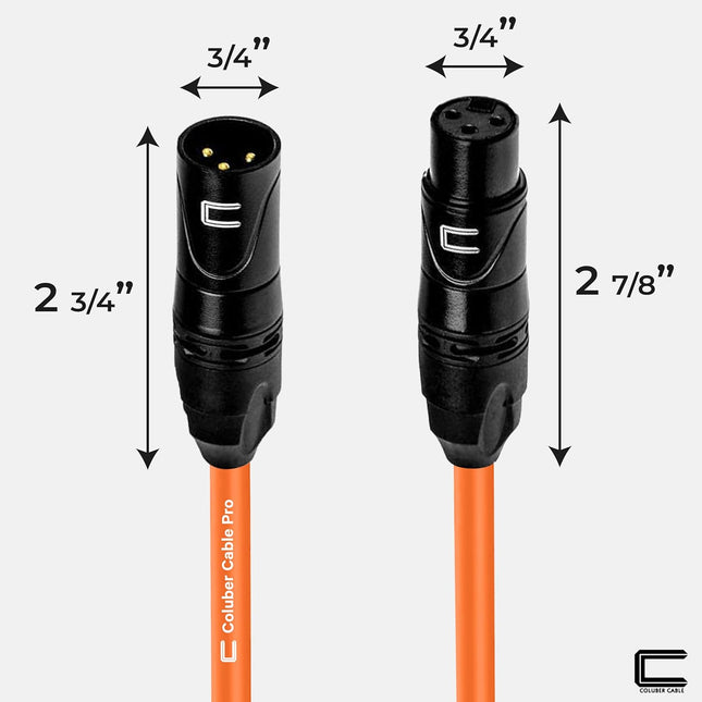 Balanced XLR Cable Male to Female - 6 Feet Orange