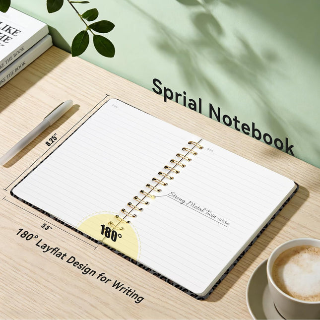 Leopard Print A5 College Ruled Spiral Notebook, 160 Pages