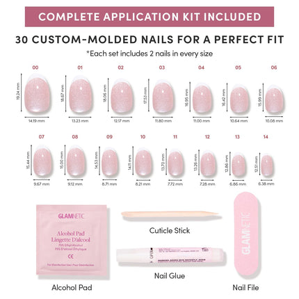 Angelic Touch Short Oval Press-On Nails with French Tips