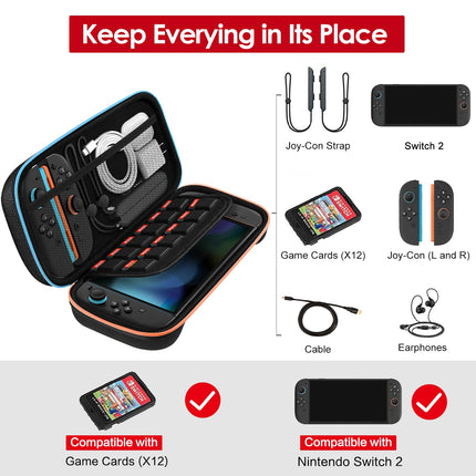 Black Hard Shell Carrying Case for 2025 Handheld Gaming Console