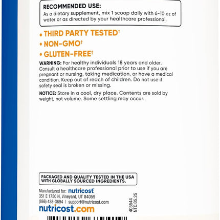 Nutricost Magnesium Citrate Powder - purity badges