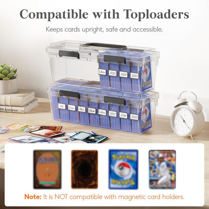 Trading Card Storage Box Set for Toploaders, 2 PCS