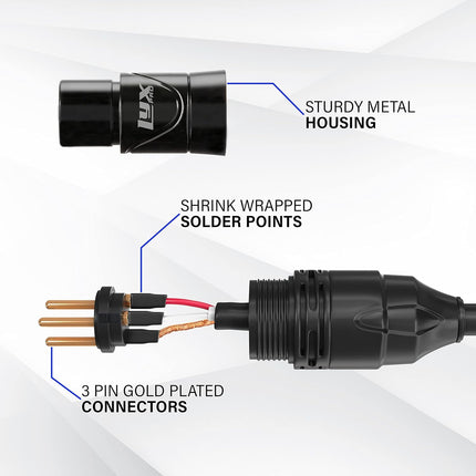 6 ft Balanced XLR Microphone Cable, 3-Pin Male to Female, Black
