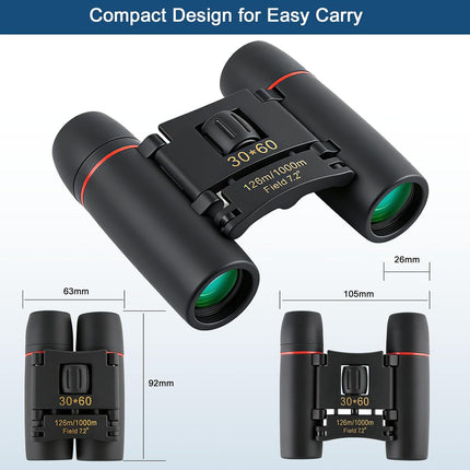 30x60 Mini Compact Binoculars for Adults and Kids