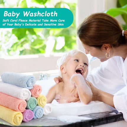 Baby Microfiber Coral Fleece Washcloths, 24 Pack