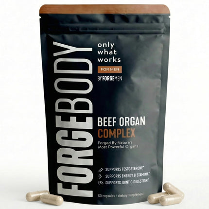 FORGEBODY Beef Organ Complex grass fed liver heart kidney capsules supplement bottle