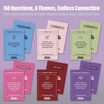 Couples Deep Conversation Card Game - 150 Romantic Date Night Cards