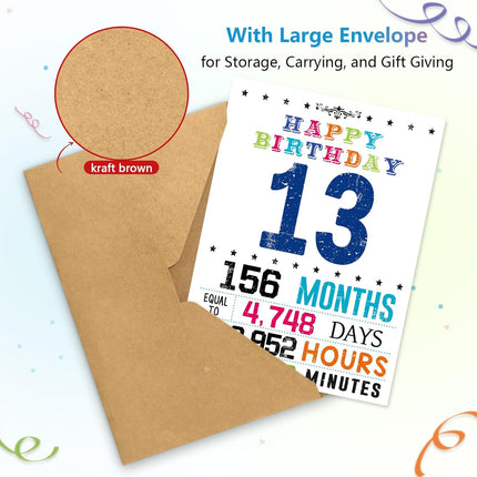 SourcetoHome 13th Birthday Card, 13th Birthday Decorations Gifts for Girls Boys, 13 Year Old Birthday Card for Son Daughter Grandson Granddaughter, Back In 2013 Card - General - detail view 2