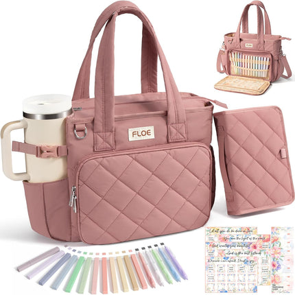 Large Quilted Puffer Bible Bag with Shoulder Strap