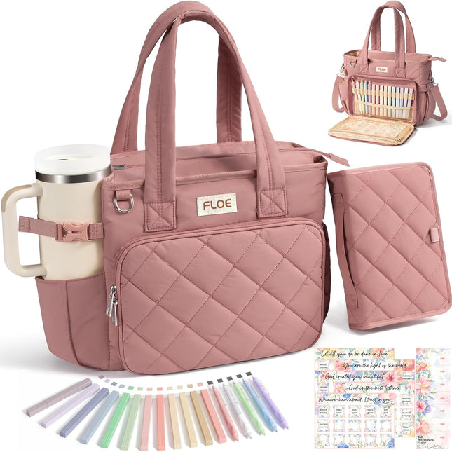 Large Quilted Puffer Bible Bag with Shoulder Strap
