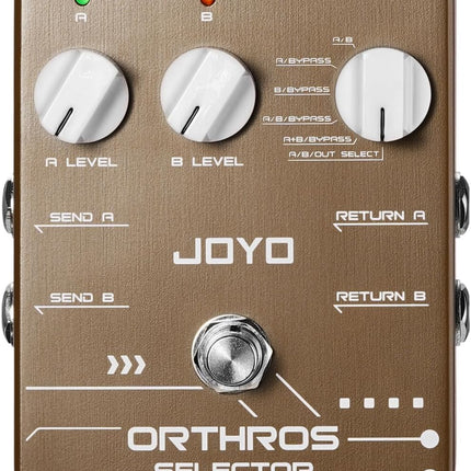 Dual Effects Line Selector Guitar Pedal, 6-Mode A/B Switcher with Independent Volume Control and Bypass