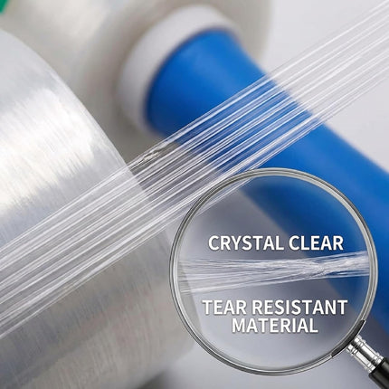 6 Pack Clear Stretch Film Wrap with Handles, 5 in x 1000 ft, 80 Gauge