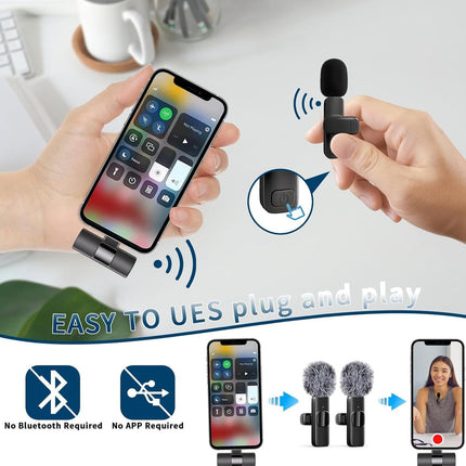 Professional Wireless Lavalier Microphone for Phones and Tablets