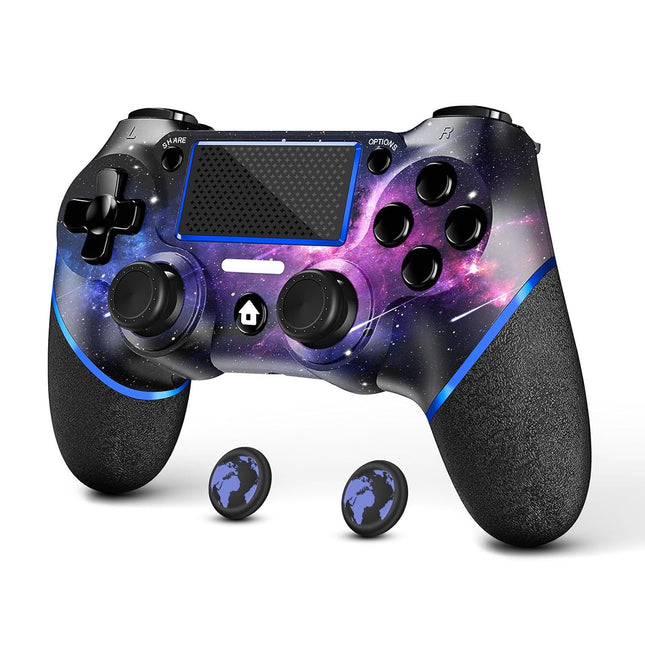 Wireless Controllers for PS4/Pro/Slim/PC, Bluetooth Gamepad with Non-Slip Grip and USB-C Cable