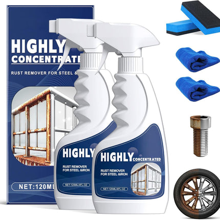 2-Piece Fast Acting Rust Remover Spray for Metal