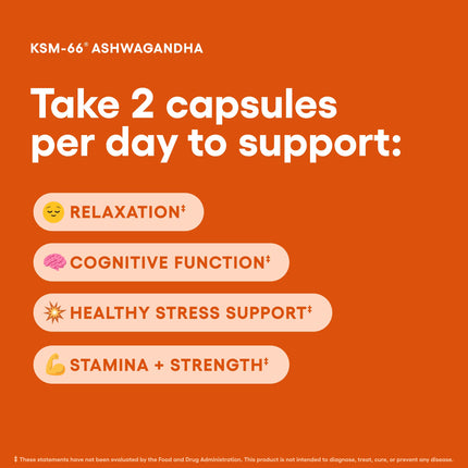 KSM-66 Ashwagandha 1000mg supplement facts and ingredients label by Physician's CHOICE