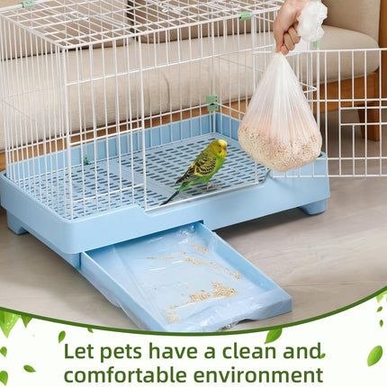 100 Pcs Disposable Clear Plastic Bird Cage Liners, 34 x 22 Inch Universal Tray Bags