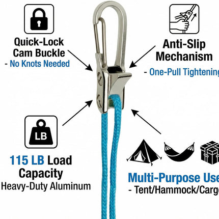 6 Pack Rope with Roller Tensioner for Easy and Secure Tying