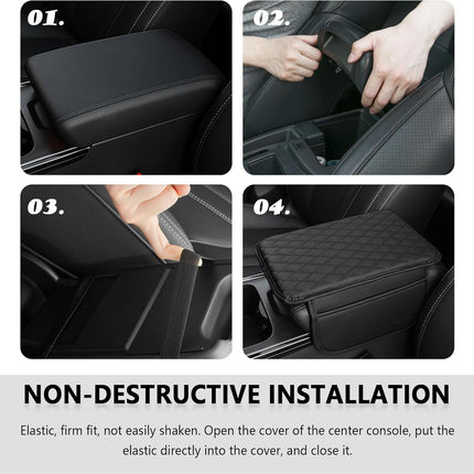 Upgraded Microfiber Leather Car Armrest Cover