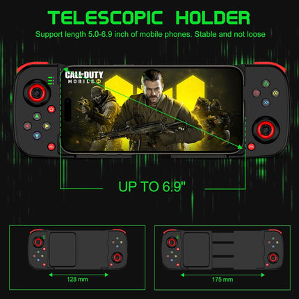 Wireless Mobile Gaming Controller with Ergonomic Phone Support