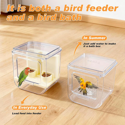 HomeChef ChefDelHogar No Mess Automatic Bird Feeder with Hooks Hanging,2 in 1 Bird Bath — Kitchen & Home