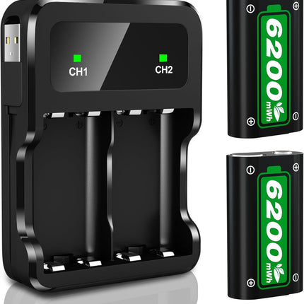 Rechargeable Battery Packs with Charger for Series X|S/One Controllers