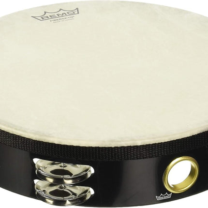 SourceToHome FuenteACasa Remo TA-5210-70 Fiberskyn Tambourine - Quadura Black, 10" — Home & Lifestyle