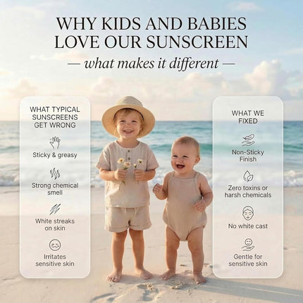 Kids Mineral Sunscreen SPF 40 Vanilla for Sensitive Skin