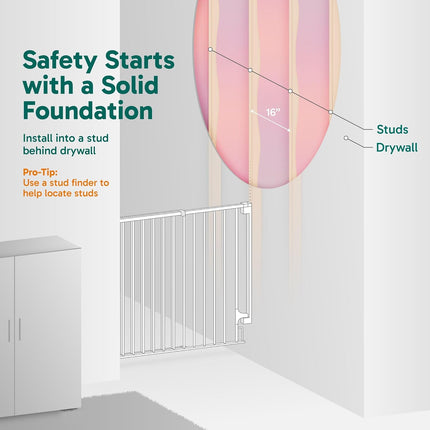 LittleNest NidoPequeño Cumbor 29.2–43" Baby Gate for Stairs, Hardware Mounted (Drill Required) — Baby & Toddler