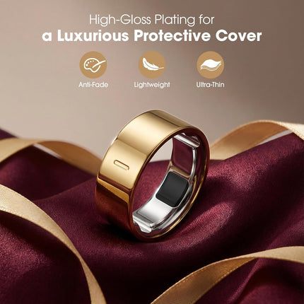 2-Pack High-Gloss Plated Smart Ring Covers, Size 8