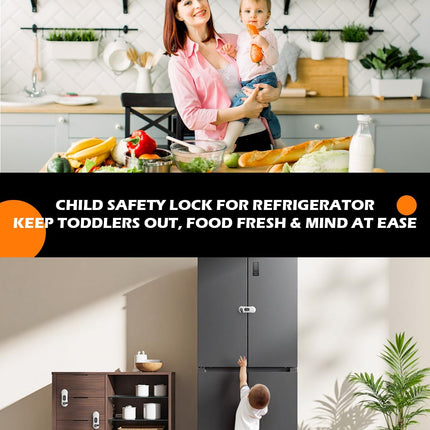 5-Piece White Child Proof Fridge and Cabinet Door Locks