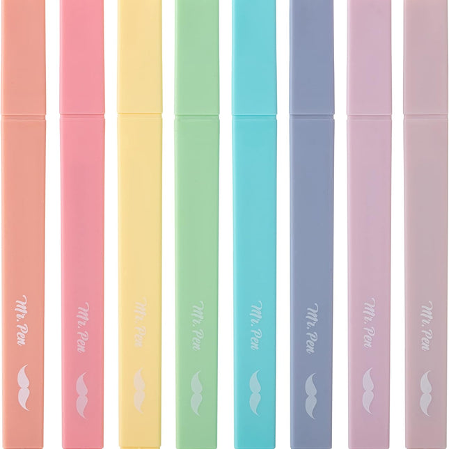 Aesthetic No-Bleed Highlighters, 8 Pack, Candy Colors