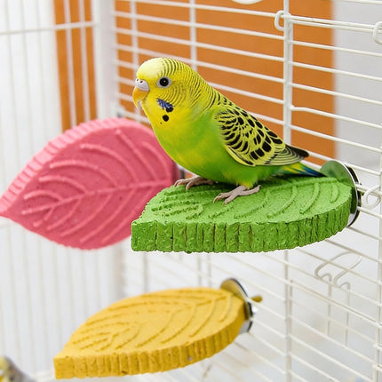 PawHaven RefugioPata Leaf Shape Parrot Perch Stand Bird Paw Grinding Stick Bird Cage Perch — Pet Supplies