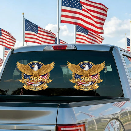 250th Anniversary USA Patriotic Eagle Vinyl Decal Stickers, 2-Pack