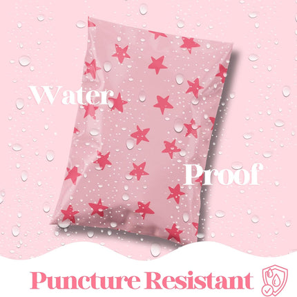 14.5x19 Seeing Stars Pink Designer Poly Mailers, 100 Pack