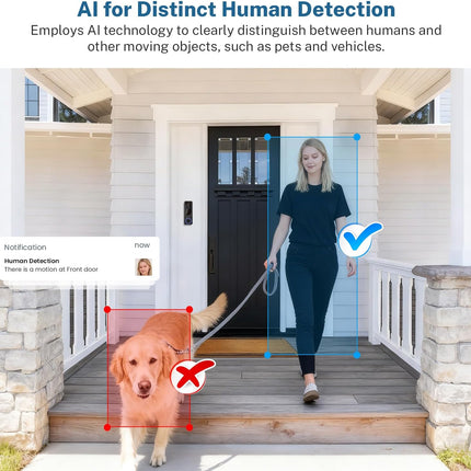 Wireless Doorbell Camera with Indoor Receiver and 1080P Night Vision
