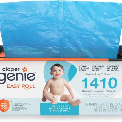 Easy Roll Diaper Pail Refill Bags | 30 Bags | Odor Control