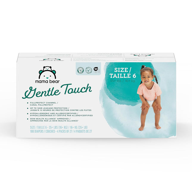 Gentle Touch Baby Diapers, Size 6, 108 Count