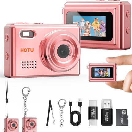Mini Keychain Digital Camera, 2MP 1080P, Rose Gold