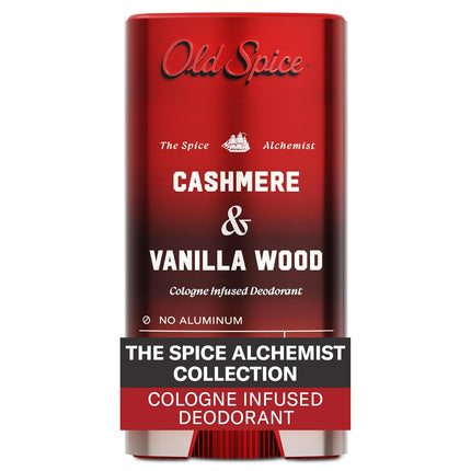 Aluminum Free Men's Deodorant, Cashmere + Vanilla Wood Scent, 3.0 oz