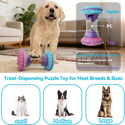 Interactive Dog Puzzle Toy with Adjustable Treat Dispensing Slow Feeder