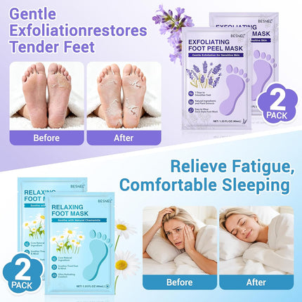 8 Pack Moisturizing Foot Masks for Dry Cracked Feet
