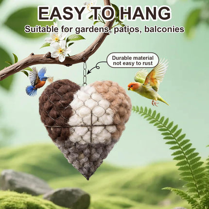 Refillable Alpaca Fiber Heart Bird Nest for Garden