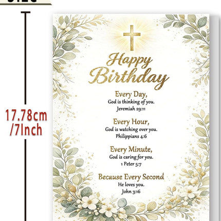 Religious Birthday Card with Bible Verse