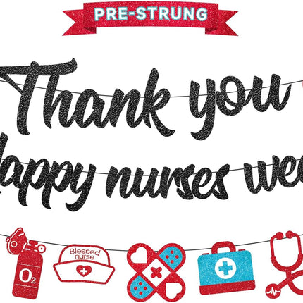 LittleNest NidoPequeño Pre-strung Nurses Week Decorations 2026 Thank You Happy Nurses Week Banner — Baby & Toddler