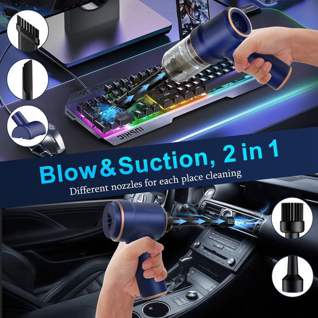 Handheld Car Vacuum Cleaner and Air Duster, 9000Pa 120W with LED Light