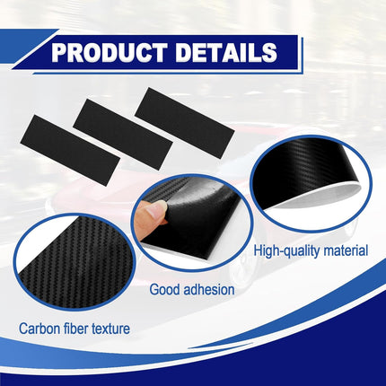 3-Piece Black Carbon Fiber Universal Emblem Overlay Decal Set