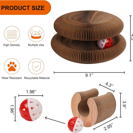 PawHaven RefugioPata Kitty Kurls Cat Toy Magic Organ Cat Scratching Board — Pet Supplies