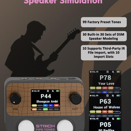 Pocket Multi-Effects Processor for Guitar and Bass, Dark Gray